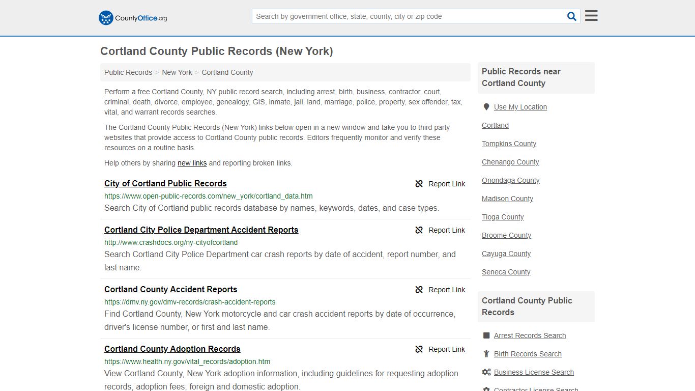 Public Records - Cortland County, NY (Business, Criminal ...